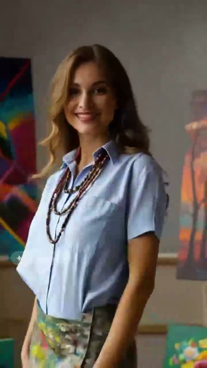 Recorded AI preview of the blue poplin shirt