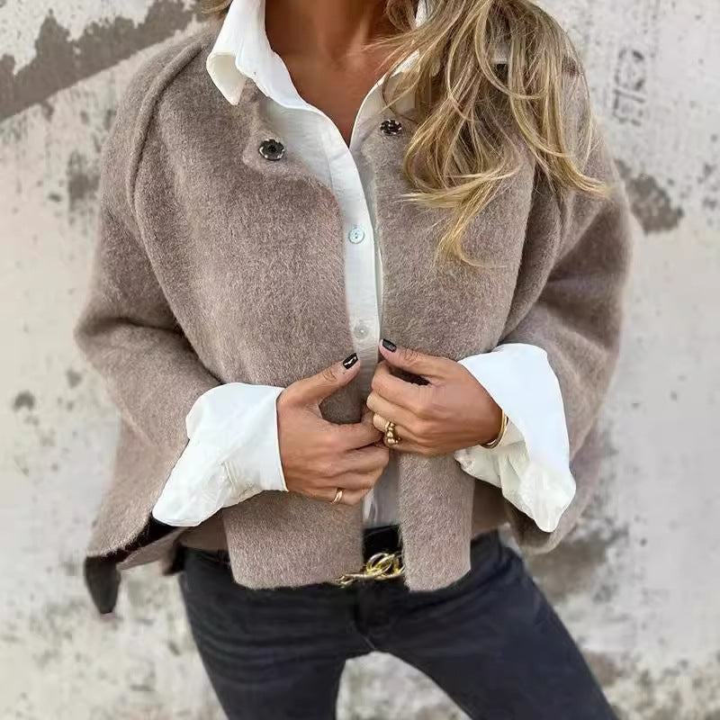 Elise™ | Short coat with chic flared sleeves