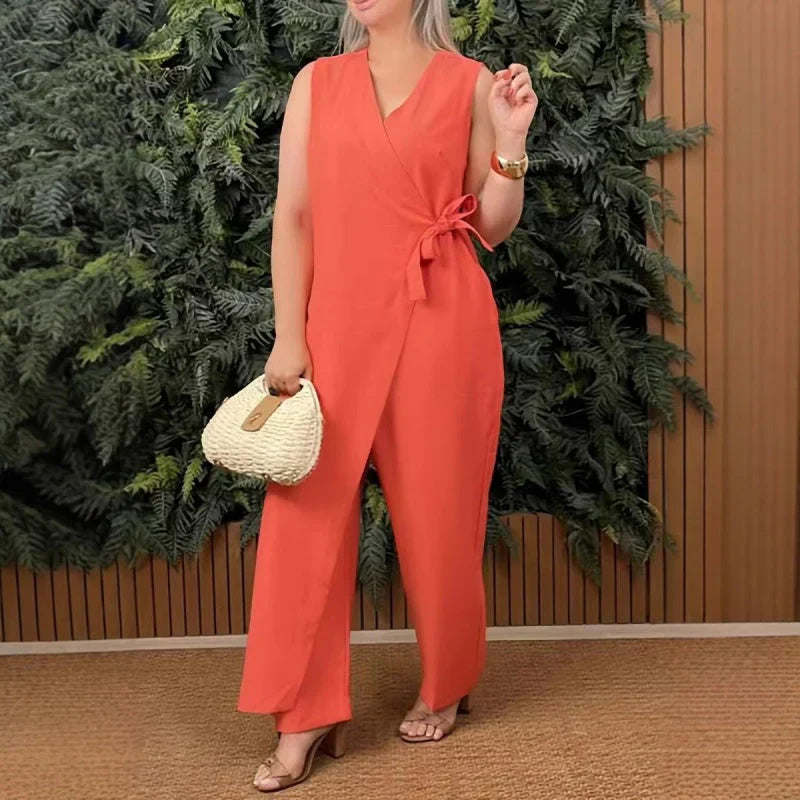 Ellen |Elegant jumpsuit with V-neck collar