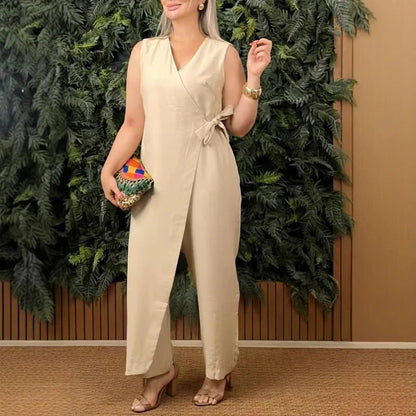 Ellen |Elegant jumpsuit with V-neck collar