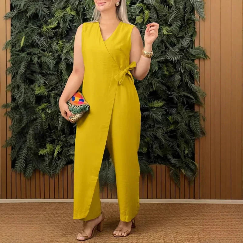 Ellen |Elegant jumpsuit with V-neck collar